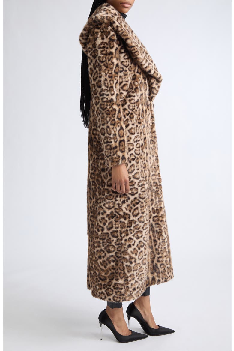 Ashlyn Oversized Leopard Faux Fur Coat, Alternate, color, LEOPARD