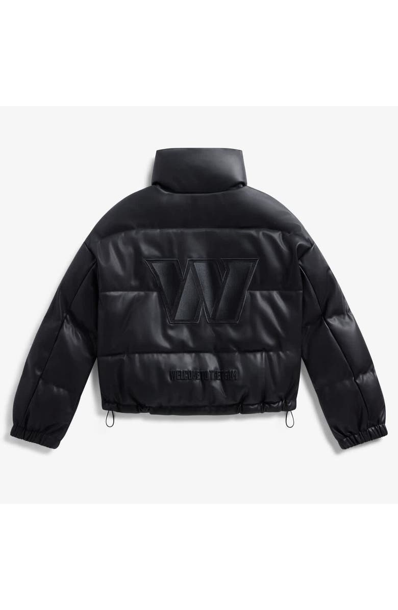 Off Season Women's Black Washington Commanders Faux Leather Puffer Jacket, Alternate, color,