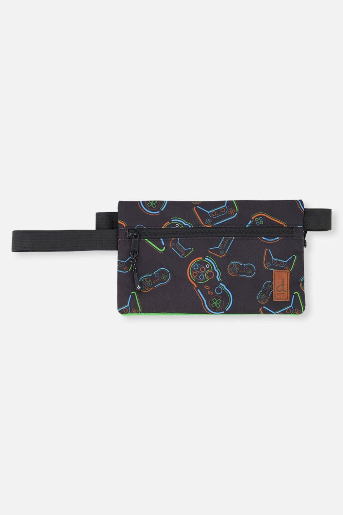 Deux par Deux Controller Adventure Double-Compartment Pencil Case, Main, color, Black Printed Controller
