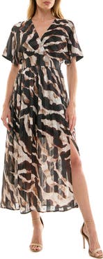 Socialite V-Neck Dolman Sleeve Midi Dress