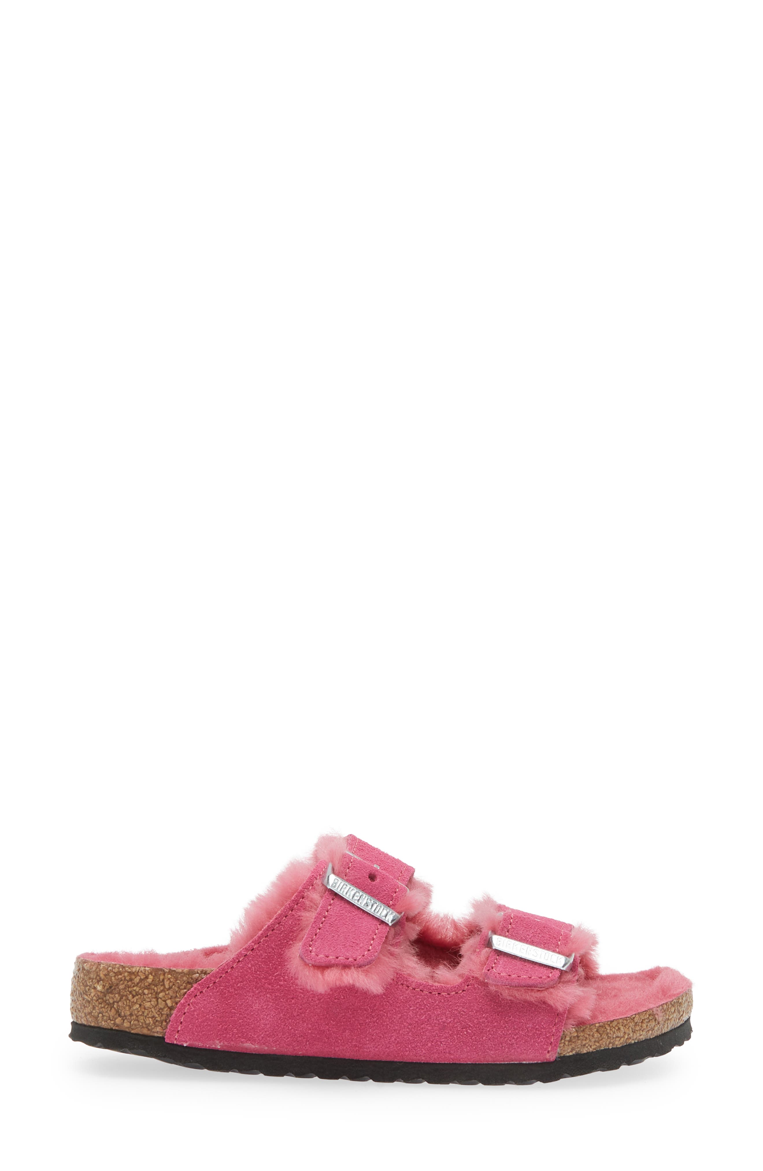 Kids' Arizona Genuine Shearling Slide Sandal, Alternate, color, PINK