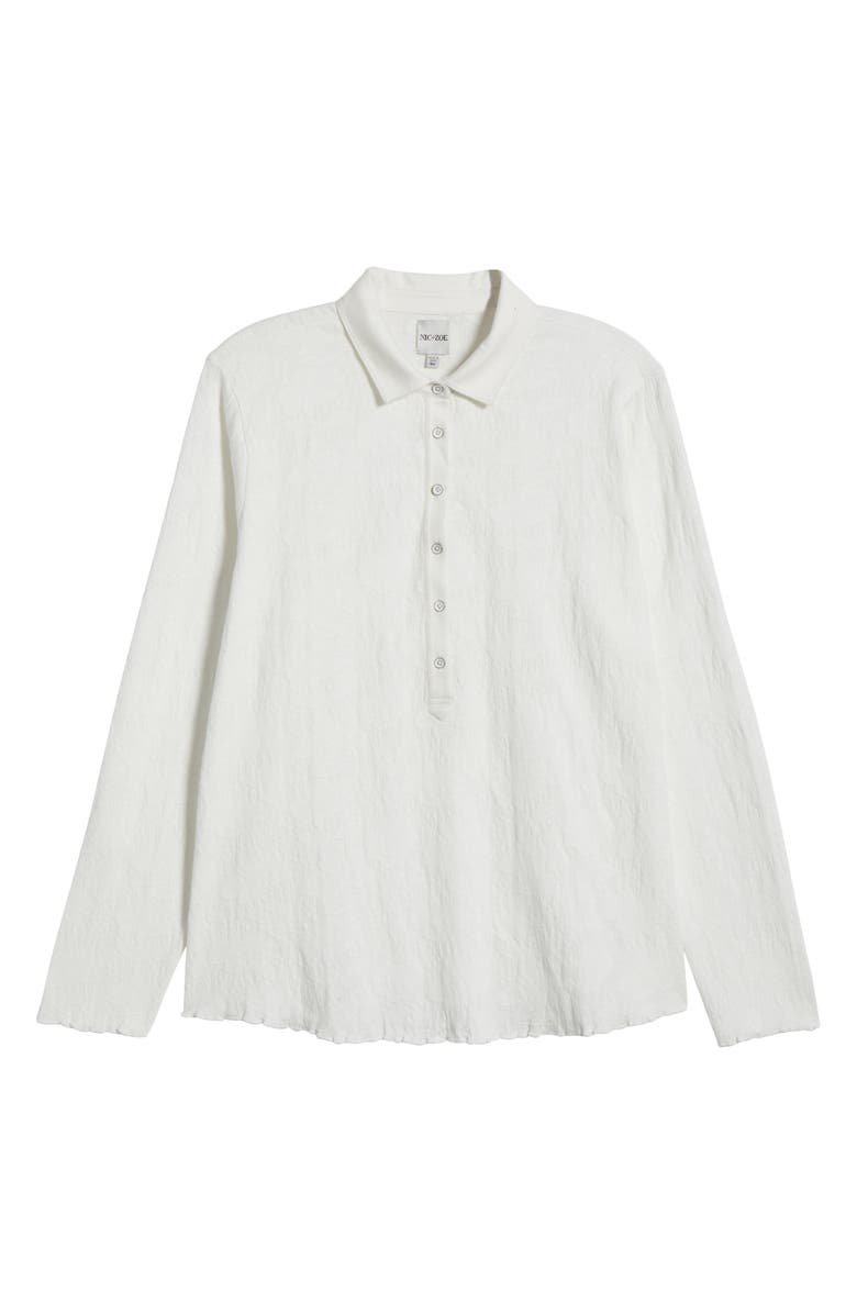 NIC+ZOE Lace Pattern Cotton Knit Top, Alternate, color, Paper White