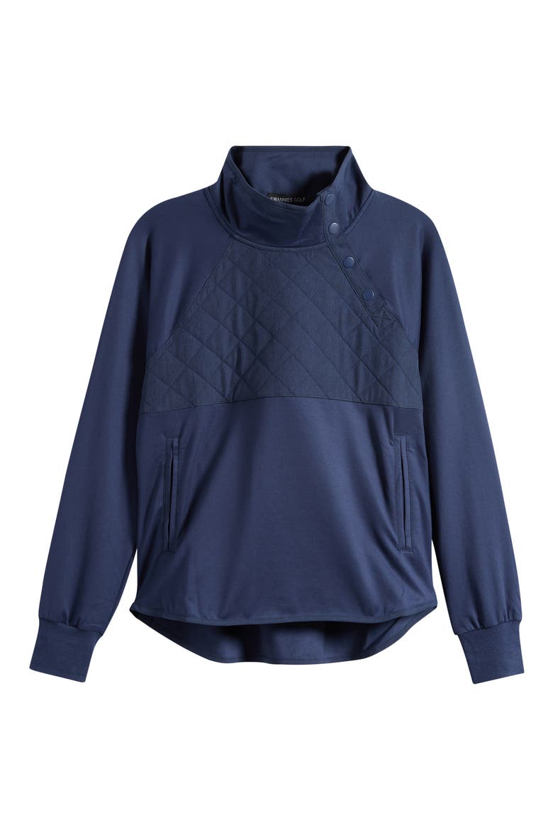 Ellis Mixed Media Pullover, Alternate, color, NAVY
