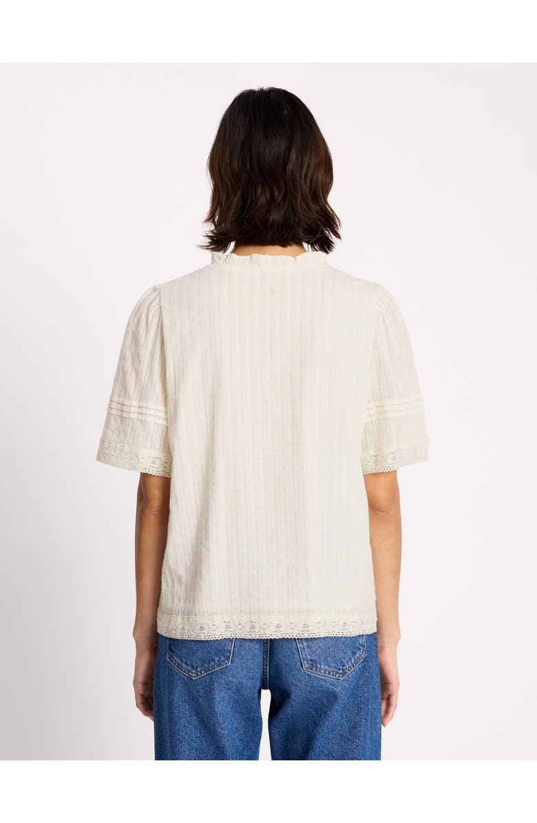 Albaray Pintuck Sleeve Button Through Top, Alternate, color, Cream