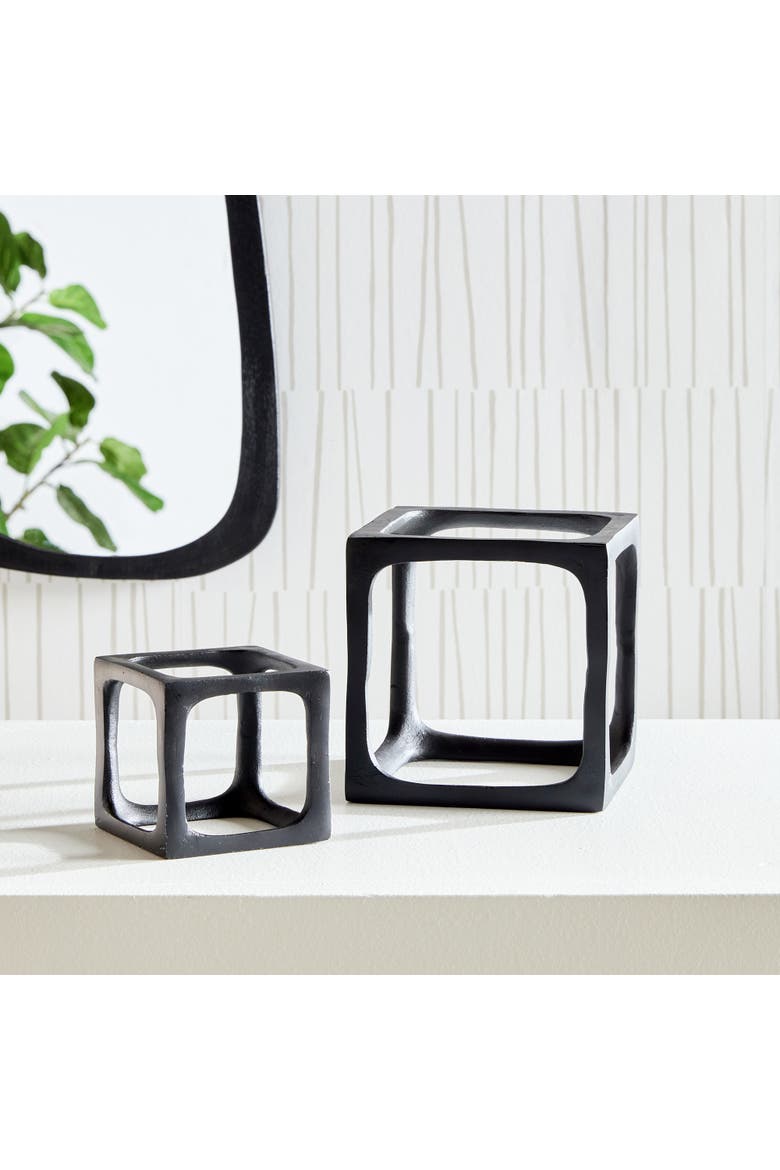 Cubist Sculptures Set of 2, Alternate, color, Black