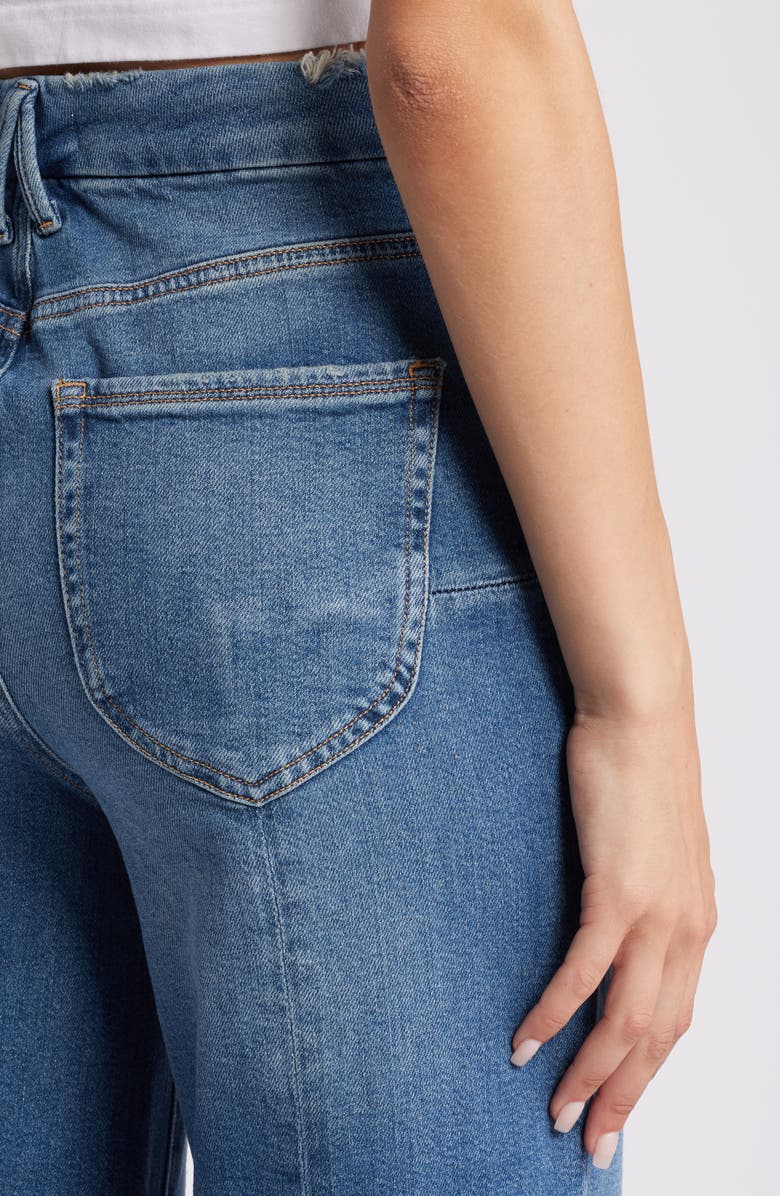 Good American Good Waist Center Seam Palazzo Jeans, Alternate, color, Indigo659