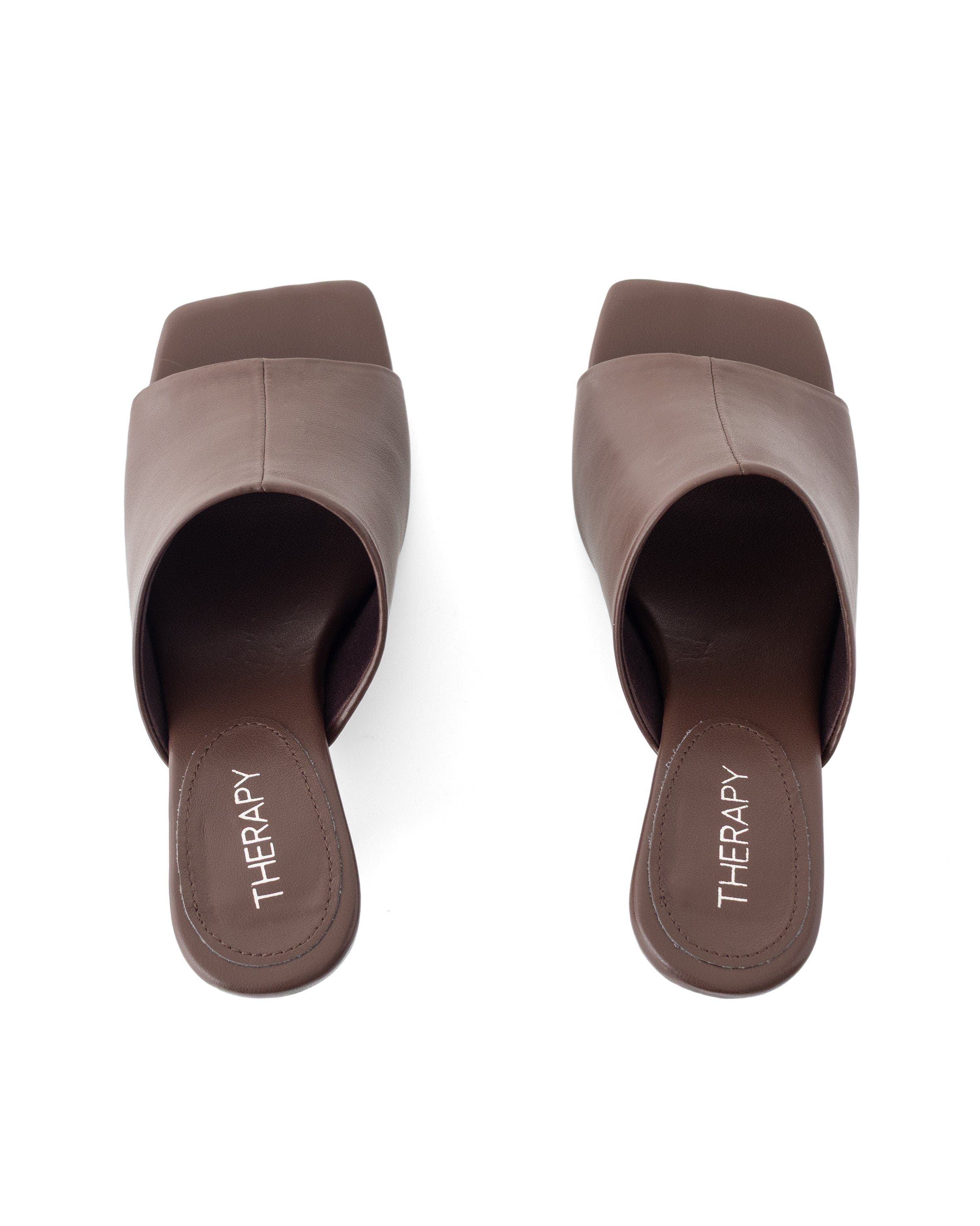 Nassau Square Toe Low Kitten Heel, Alternate, color, Chocolate Pu
