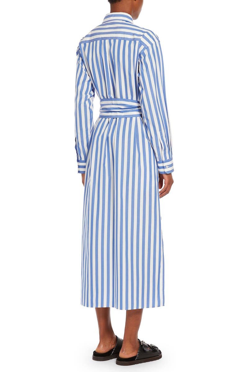 Weekend Max Mara Falasco Stripe Tie Waist Long Sleeve Maxi Shirtdress, Alternate, color,