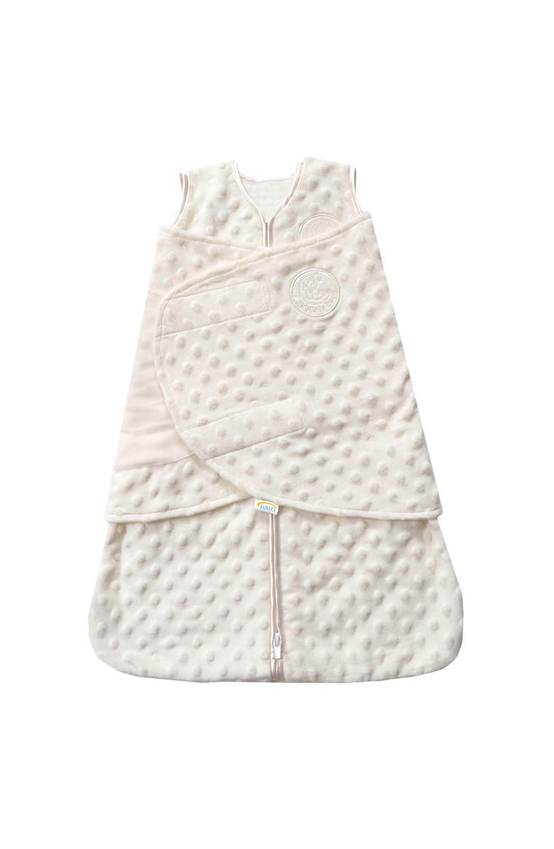 HALO Plush Dots Velboa 3.0 TOG Sleepsack Swaddle, Main, color, Cream