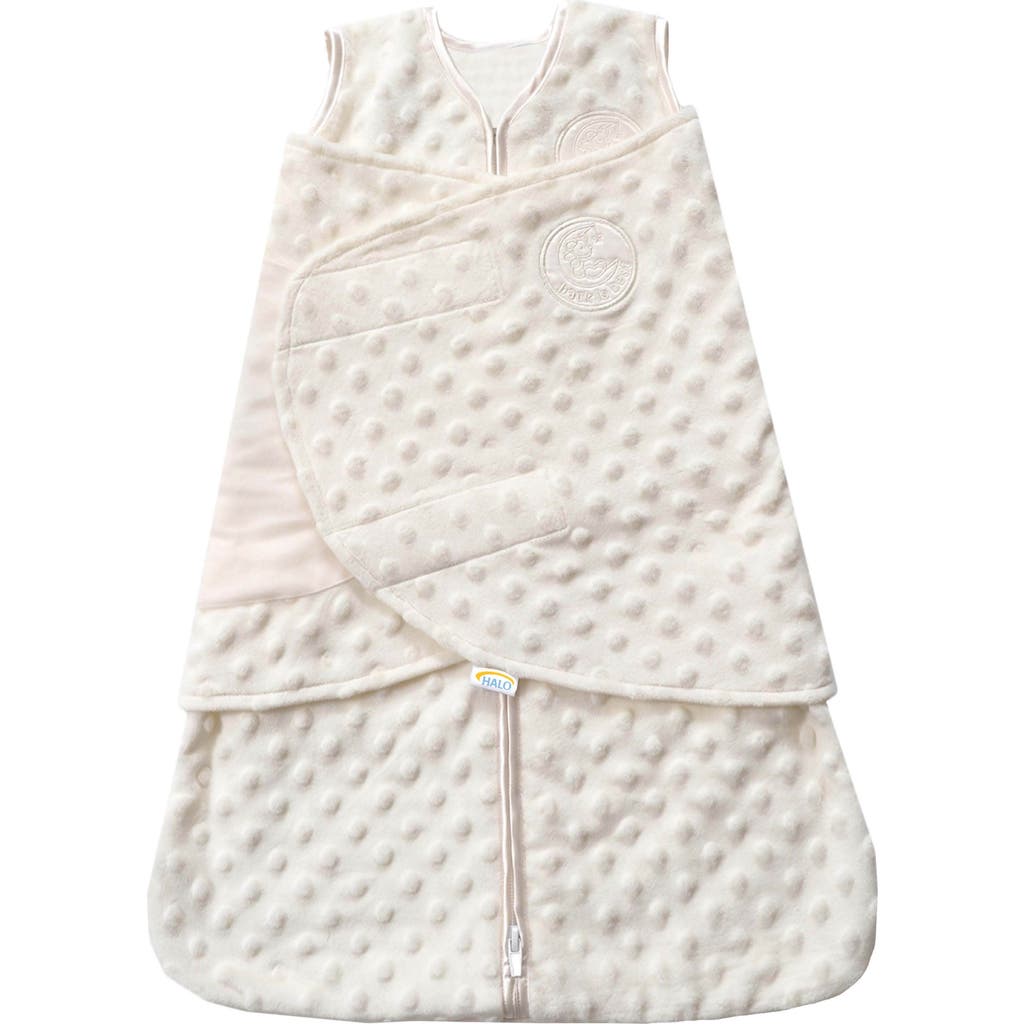 Halo Plush Dots Velboa 3.0 Tog Sleepsack Swaddle In Neutral