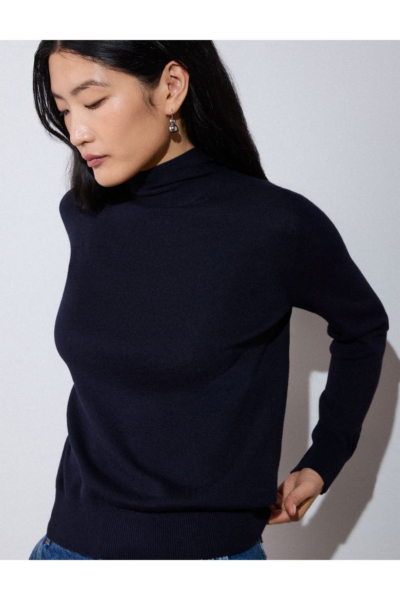 Tie Neck Detail Knit Jumper, Alternate, color, Navy