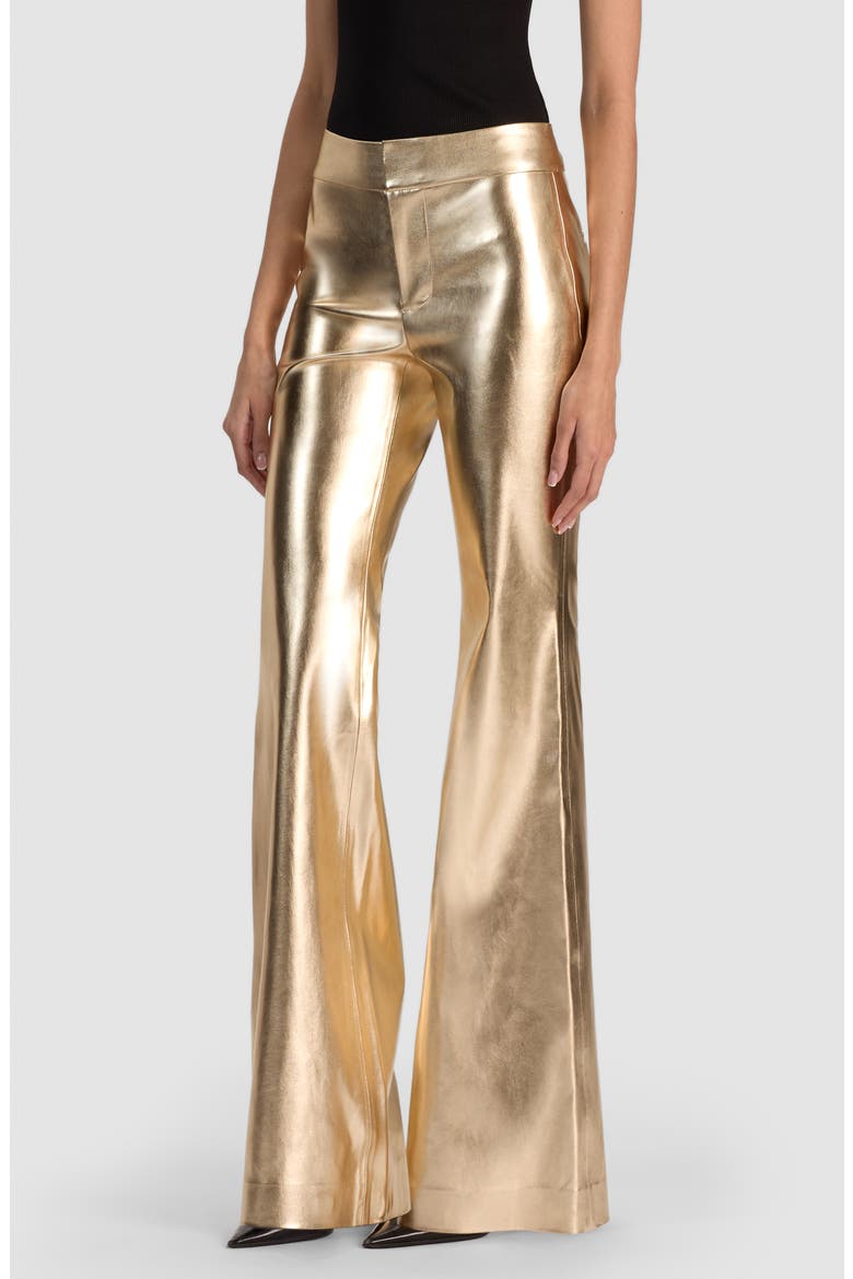Andrew Faux Leather Flare Leg Pants, Alternate, color, GOLD