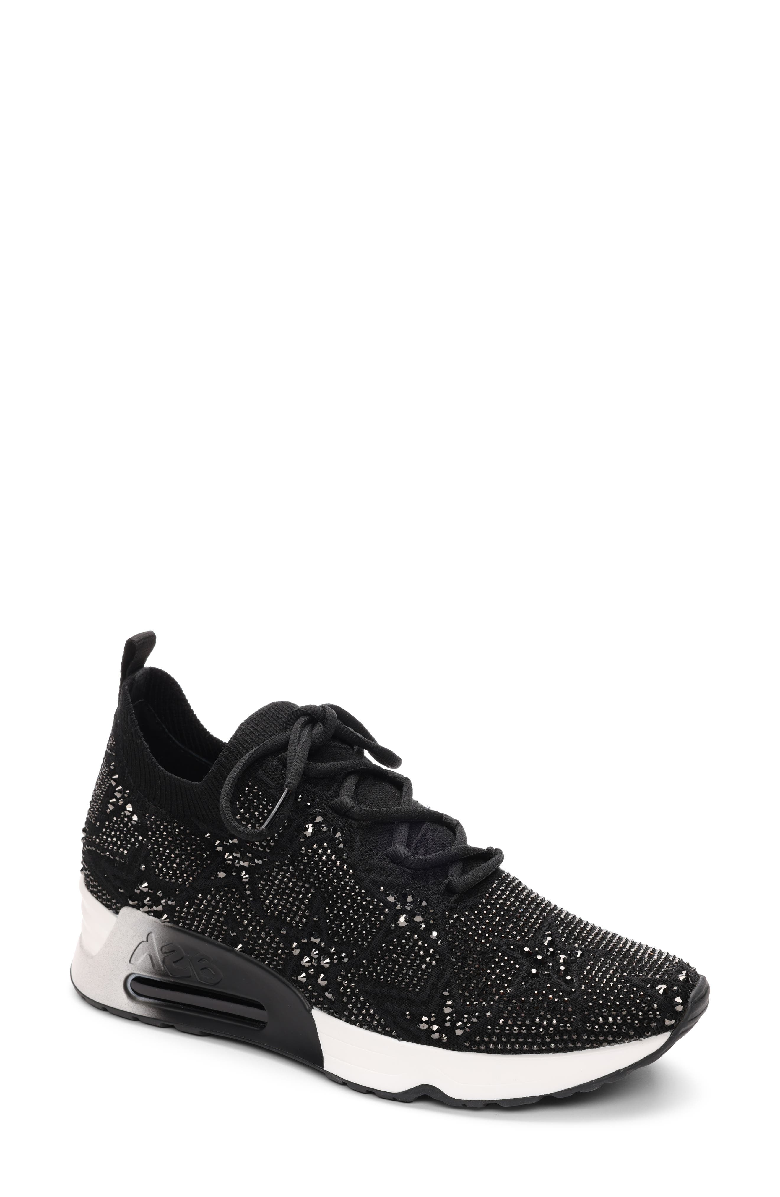 Ash Lucky Shine Knit Sneaker, Main, color, Black