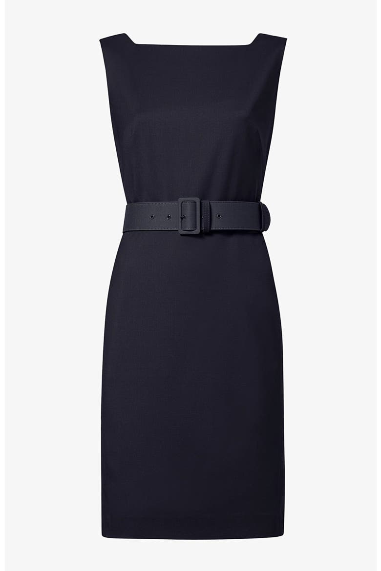 Cynthia Italian Wool Twill Dress, Alternate, color, Dark Navy