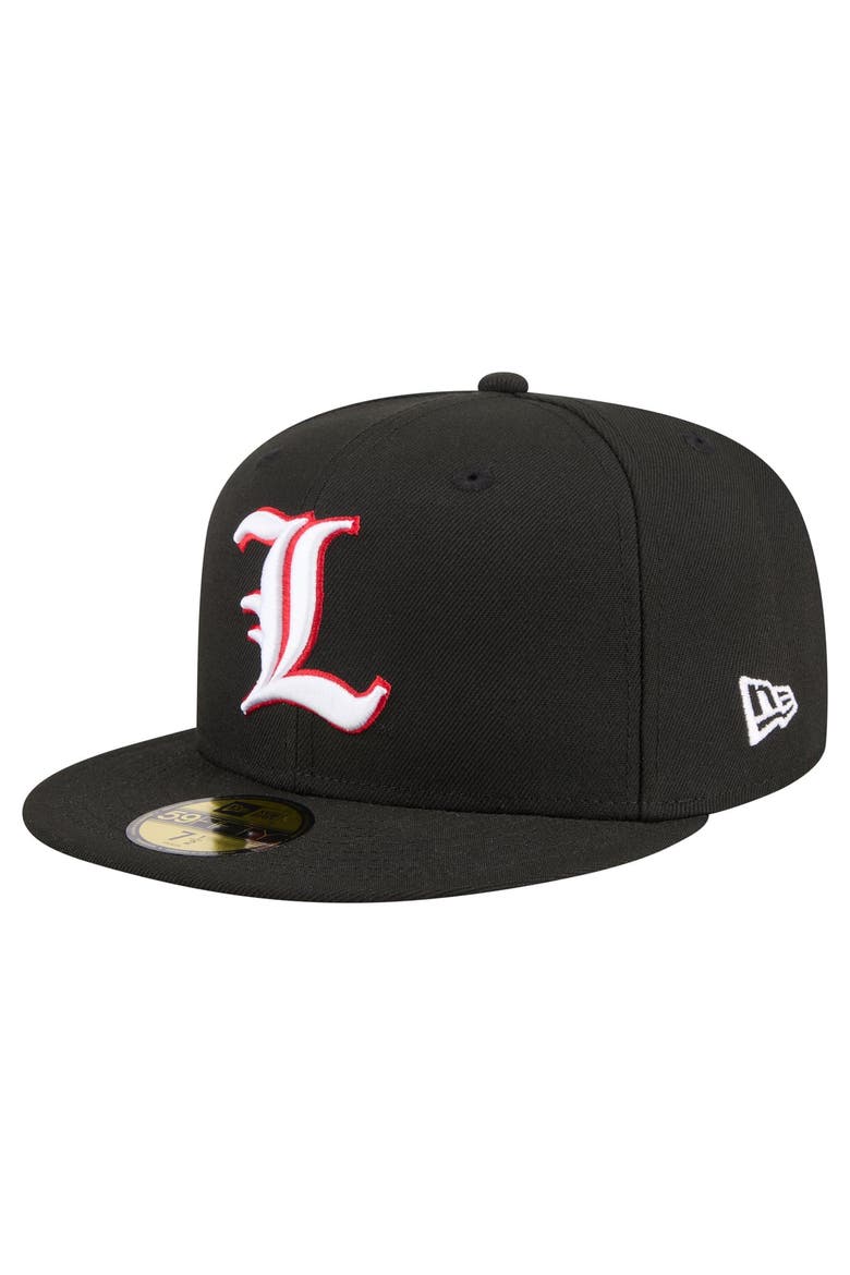 Men's New Era Black Louisville Cardinals On-Field Baseball Fitted Hat, Main, color, Black