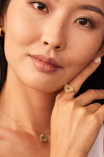 14K Gold Icon Heart Ring
