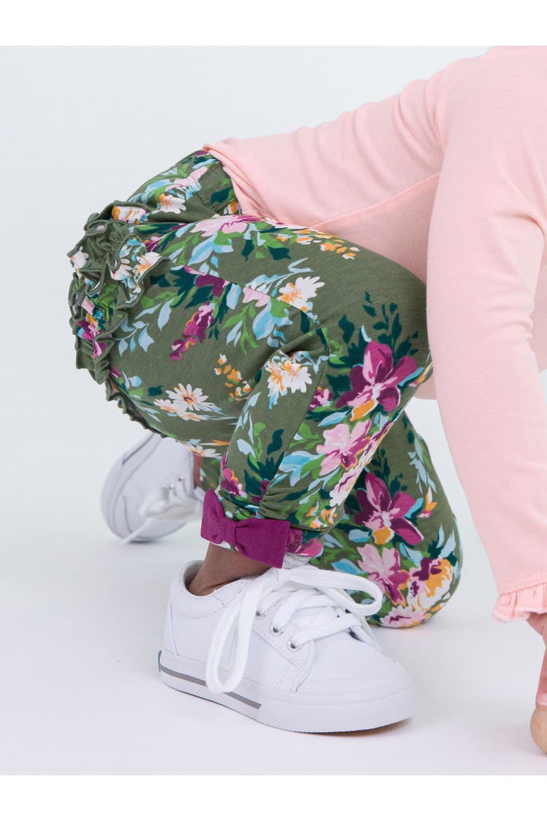 Baby Girls Ruched Bow Leggings, Alternate, color, Enchanted Garden