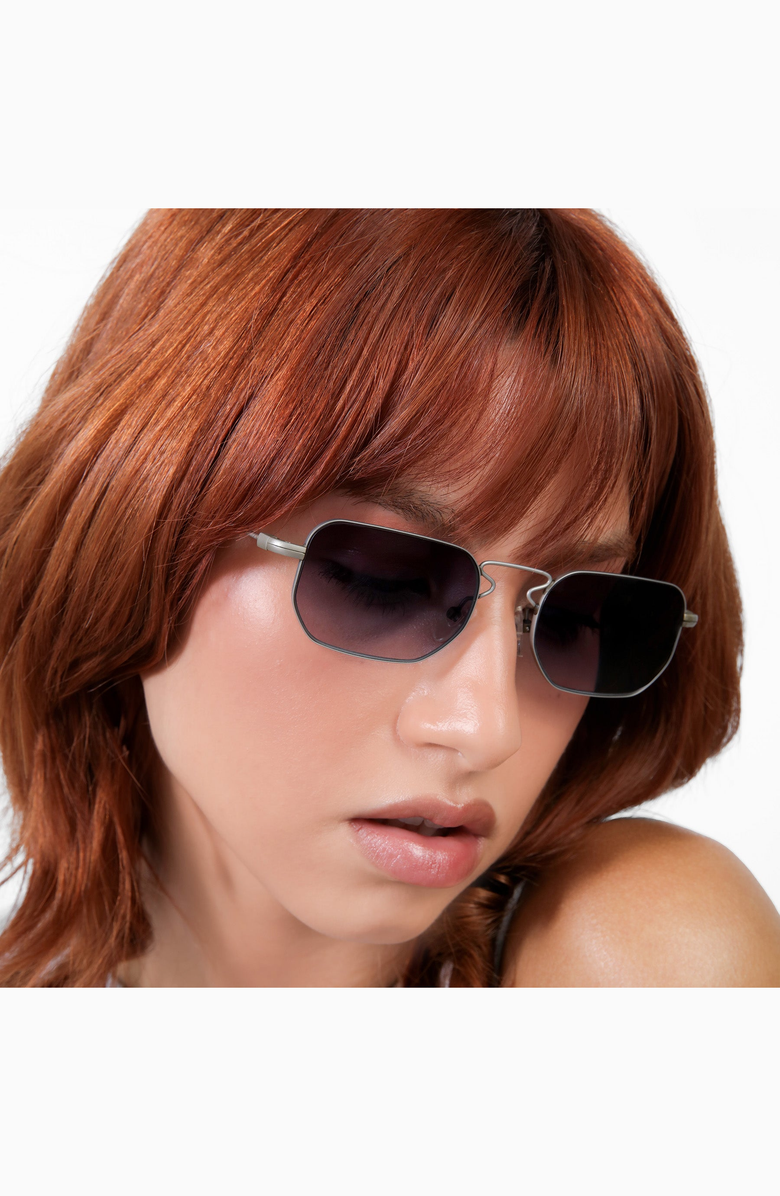 Lyndon Eyewear Venetian Sunglasses, Alternate, color, Matte Black / Grey