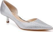 Jewel Badgley Mischka Teegan Half d'Orsay Pointed Toe Kitten Heel Pump