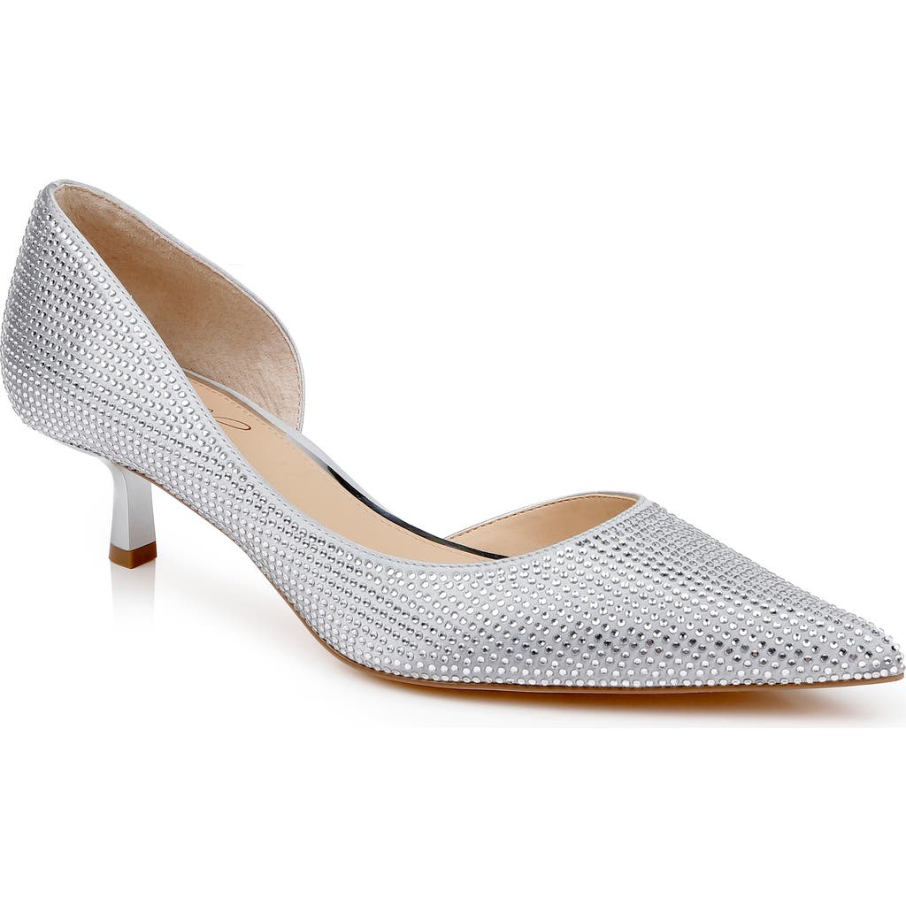 Jewel Badgley Mischka Women's Teegan Pointed Toe Pumps In Silver Satin