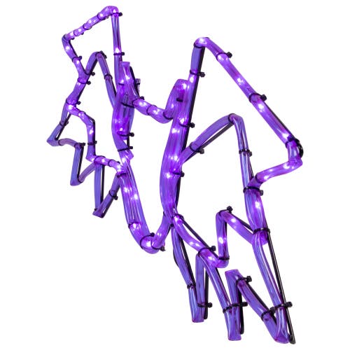 Northlight 23.5in Led Lighted Bat 4-function Halloween Window Silhouette In Purple