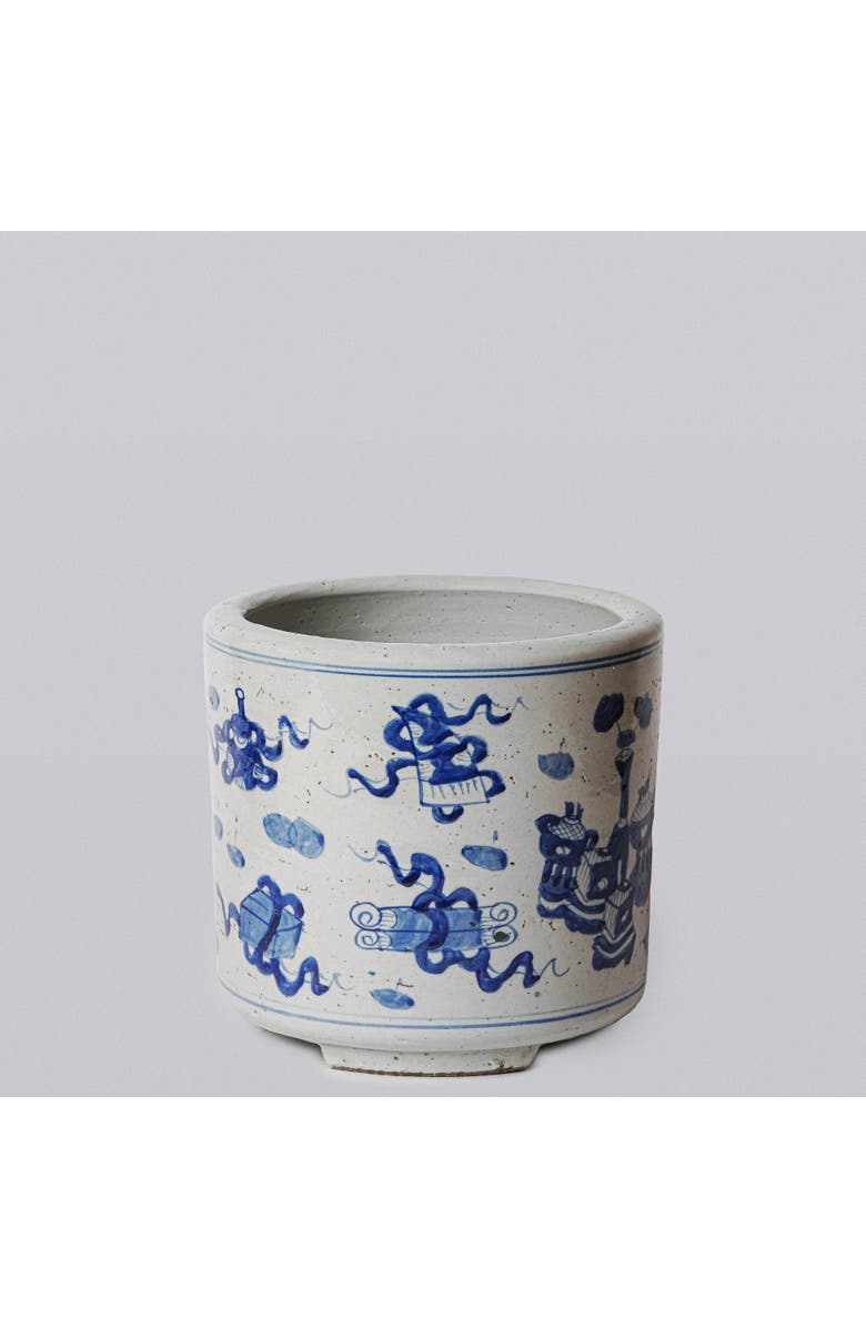 Cobalt Guild Blue and White Porcelain Treasures Footed Cachepot, Alternate, color, Blue And White