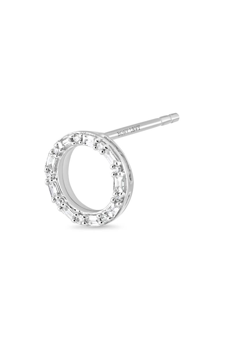 Gatsby 18k Gold Diamond Circle Stud Earrings, Alternate, color, 18KW