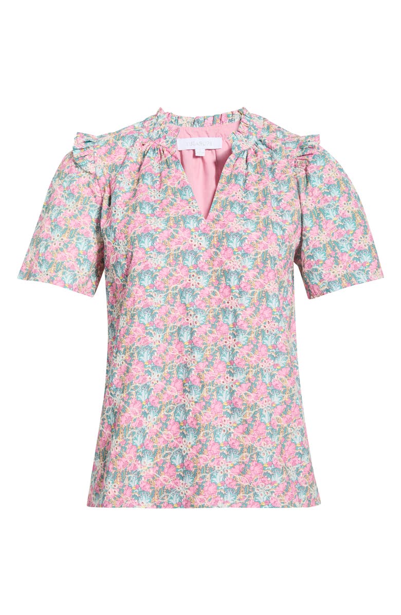 SUGARLIPS Gemalee Eyelet Mei Split Neck Top, Main, color, 