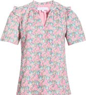 SUGARLIPS Gemalee Eyelet Mei Split Neck Top