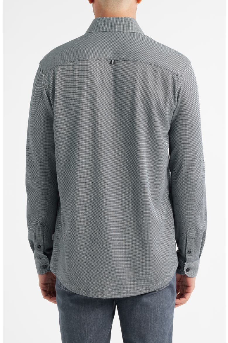 Origin Two-Tone Piqué Performance Button-Up Shirt, Alternate, color, GREY