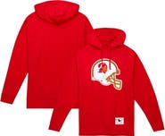 Mitchell & Ness Men's Mitchell & Ness Red Tampa Bay Buccaneers Helmet Logo Vintage Pullover Hoodie