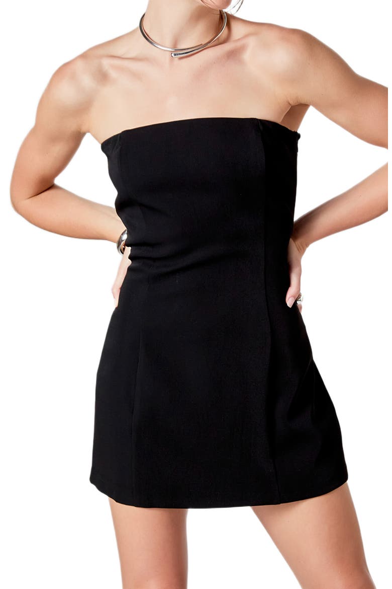 Tube Strapless Minidress, Alternate, color, BLACK