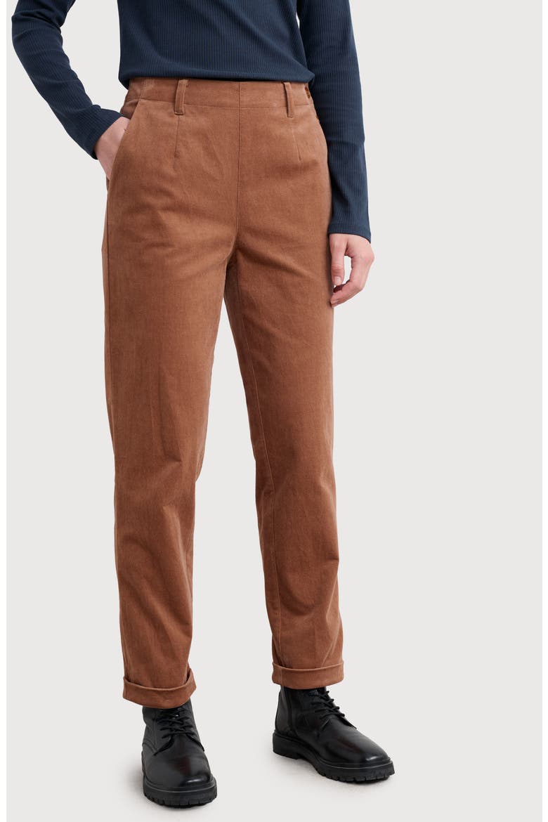 Crackington Sailor Button Crop Pull-On Pants, Main, color, DARK FLAX