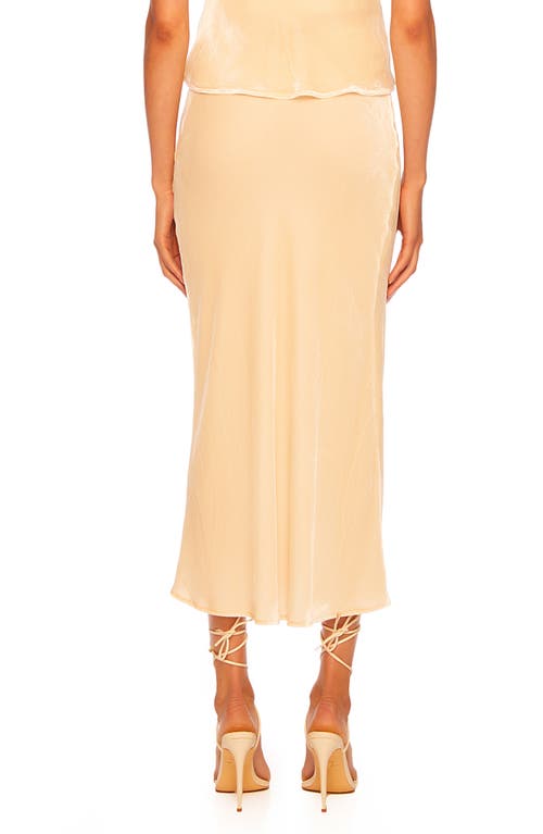 Susana Monaco Velvet Midi Slip Skirt In Belgian Creme