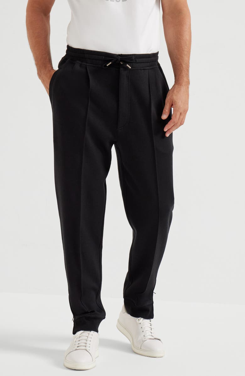 Brunello Cucinelli Double cloth trousers, Alternate, color, Black