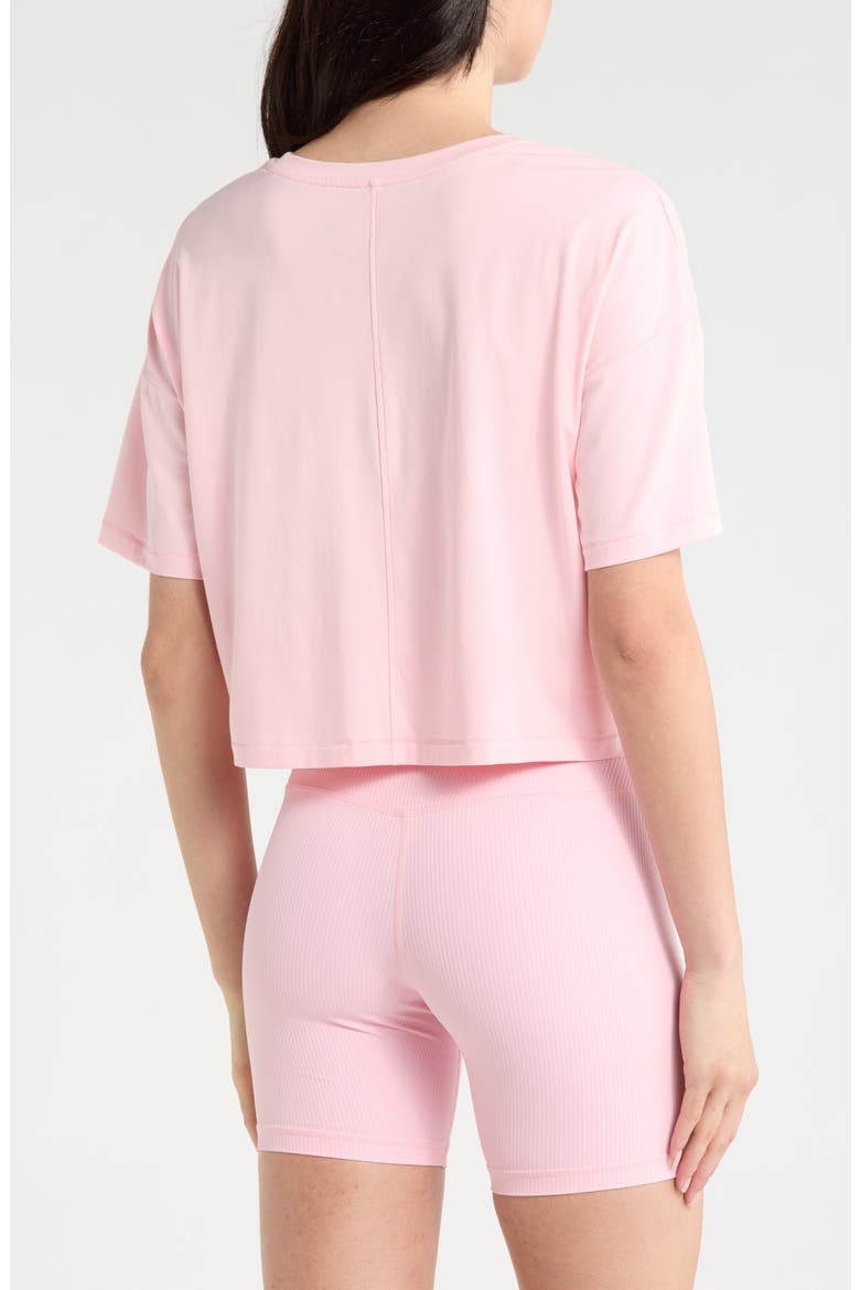 Pima Cotton Boxy Crop T-Shirt, Alternate, color, BABY PINK