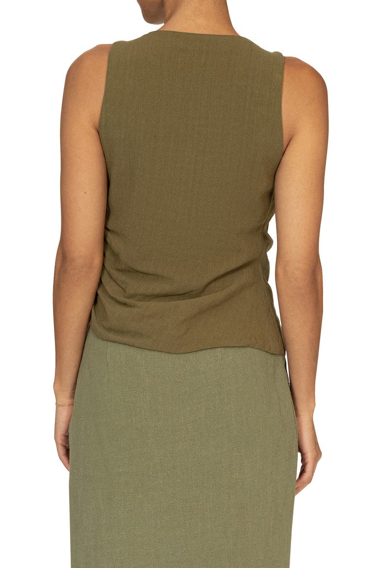 Elicia Front Tie Sleeveless Top, Alternate, color, GREEN