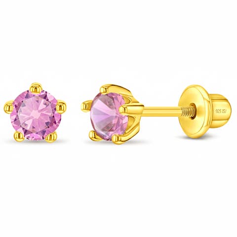 Prong CZ Solitaire Earrings