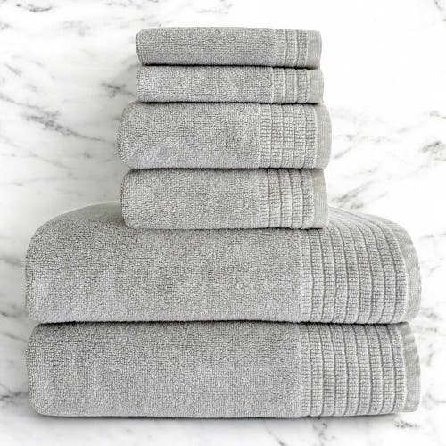 BedVoyage Viscose Odor & Mildew Resistant Spa Towel Collection, 6pc Set in Stone 