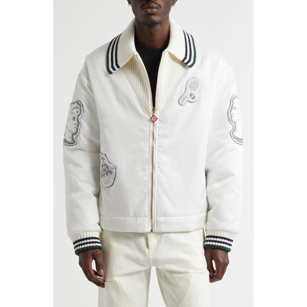 Casablanca Nylon Coach's Jacket In Bright White