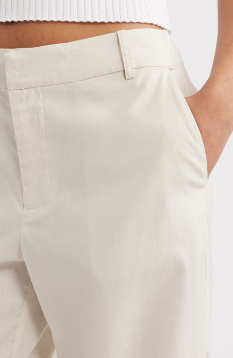 Tencel Lyocell Blend Wide Leg Pants