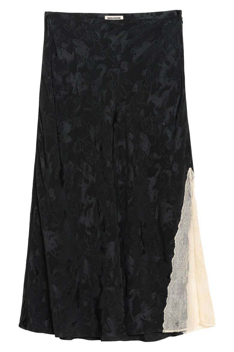 Jayla Jacquard Silk Midi Skirt, Alternate, color, GLOOM