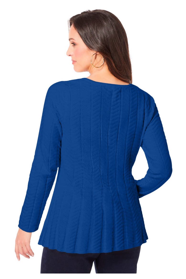 Chevron Fit & Flare Sweater, Alternate, color, DARK SAPPHIRE