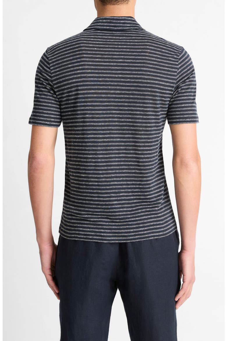 Stripe Linen Polo, Alternate, color, COASTAL/ OPTIC WHITE