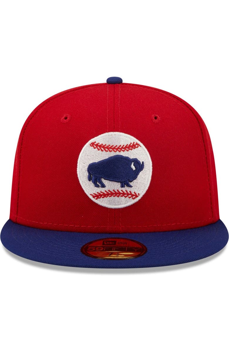 New Era Men's New Era Red Buffalo Bisons Authentic Collection 59FIFTY Fitted Hat, Alternate, color, Red