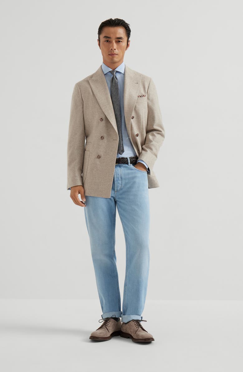 Brunello Cucinelli Lightweight denim trousers, Alternate, color, Light Denim