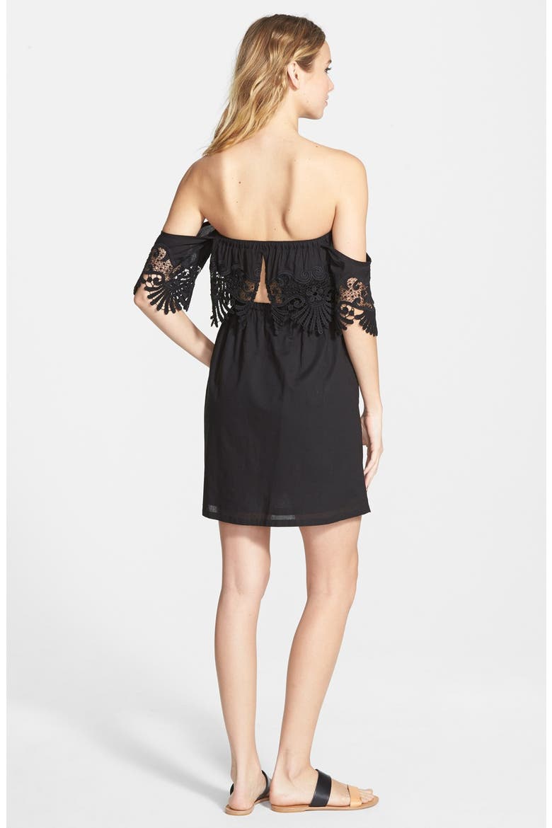 'Modern Love' Off the Shoulder Dress, Alternate, color, BLACK