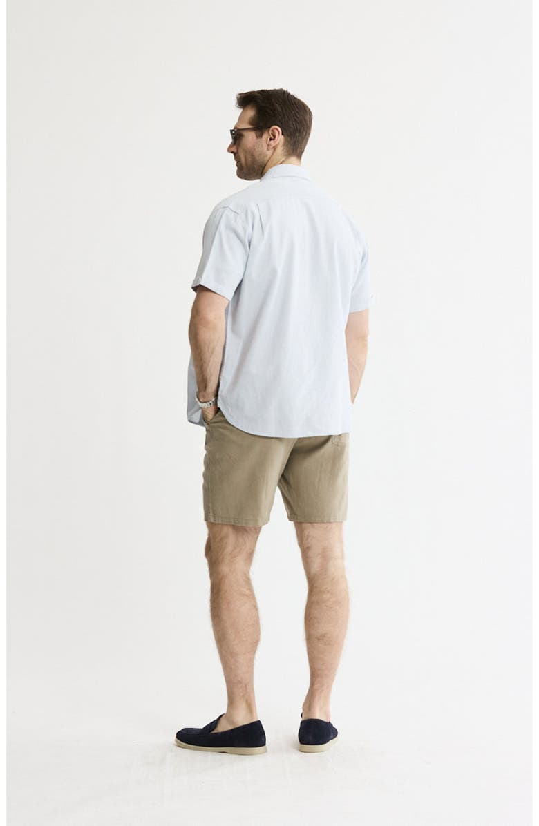 JACHS Linen Blend Short Sleeve Shirt, Alternate, color, Light Grey