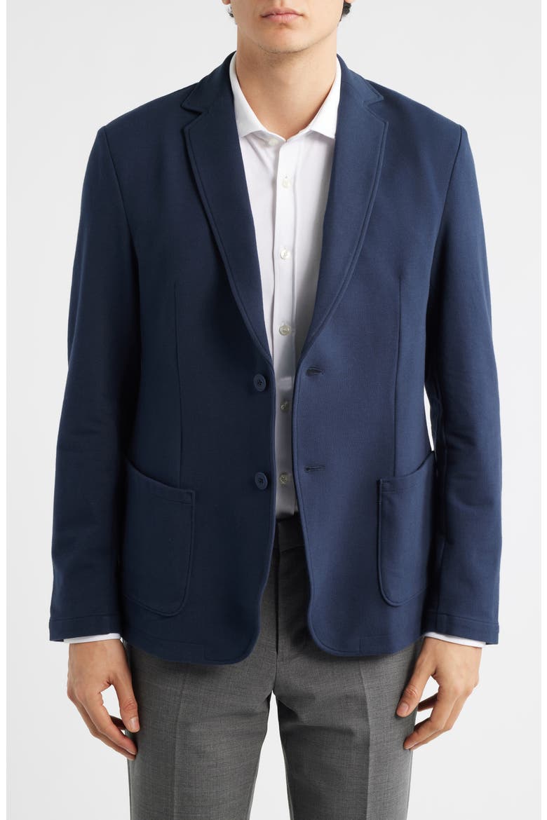 Ace Navy Cotton French Terry Blazer, Main, color, TOTAL ECLIPSE