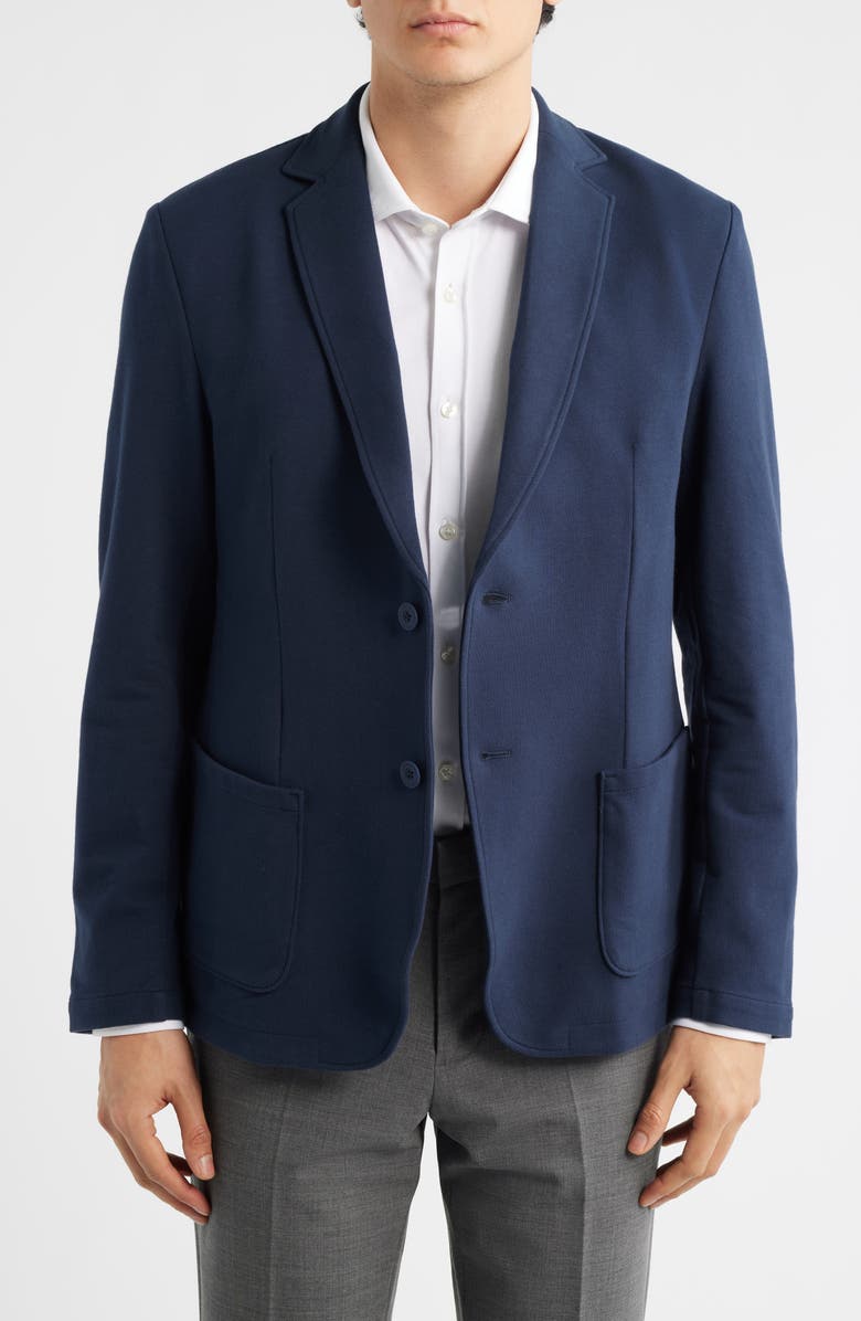 Mack Weldon Ace Navy Cotton French Terry Blazer, Main, color, Total Eclipse